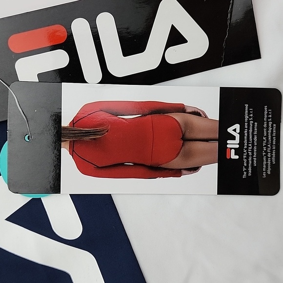 NWT Fila Girls Swim Sun Shirt Swimsuit 50+ UV Protection Red White Size 7 - Picture 4 of 7